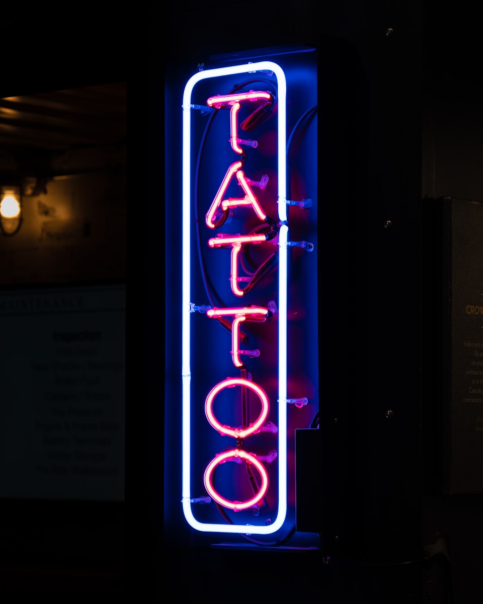 Tattoo neon signage